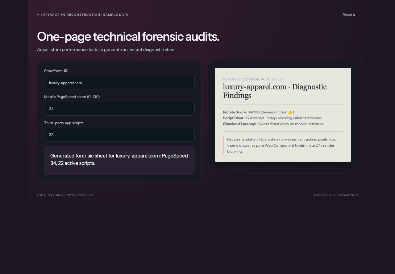 Audit Generator - interactive reconstruction preview