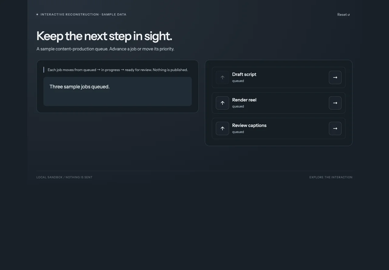 Janus — interactive reconstruction preview