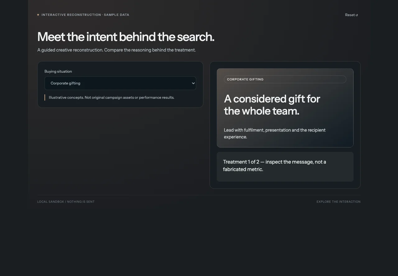 Luxury Spirits — interactive reconstruction preview