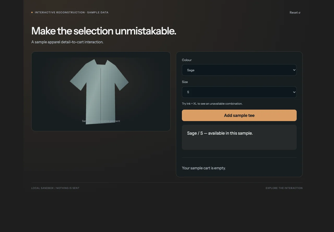 Saffron Origins — interactive reconstruction preview
