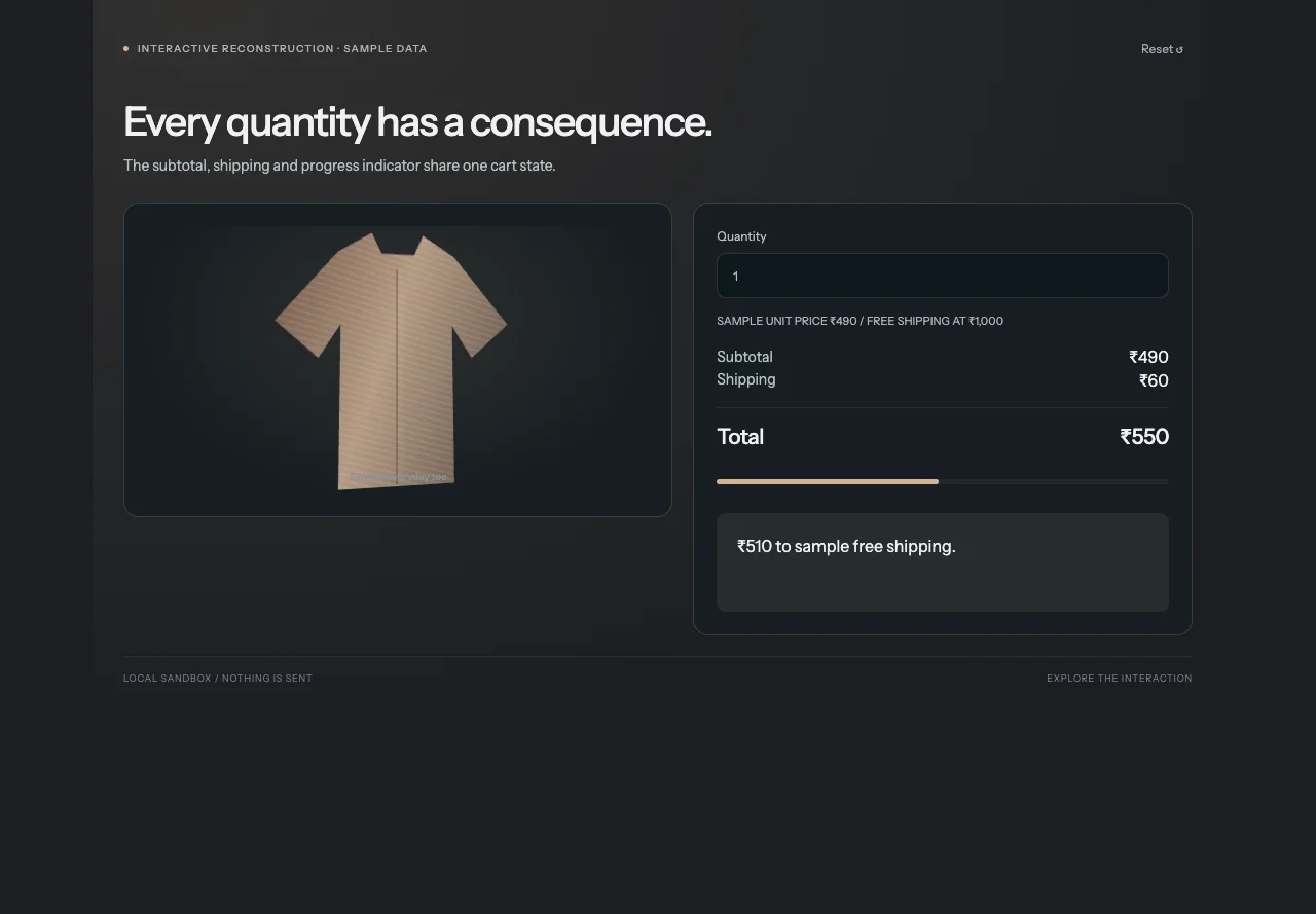 Storefront interactions — interactive reconstruction preview