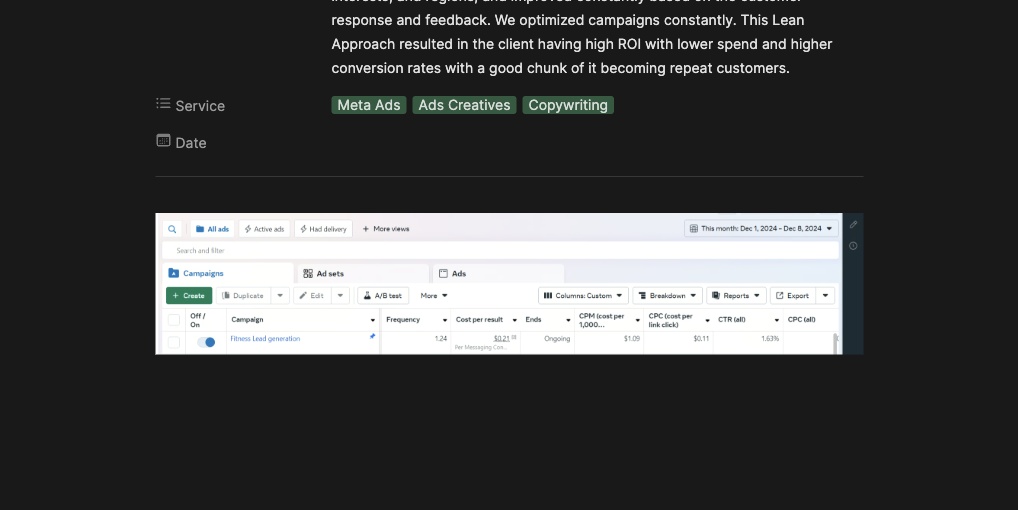 Fitness Brand 5+ ROAS